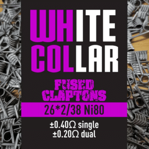 White Collar Coil Purple Fused Clapton (26*2/38) Ni80 (Set of 2)